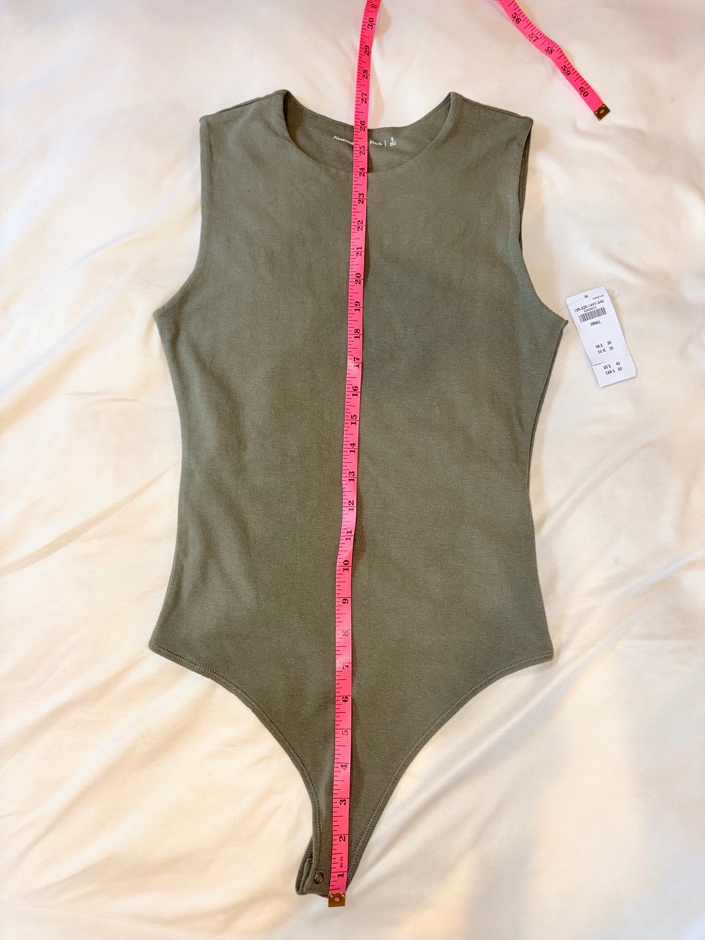 NWT Abercrombie & Fitch Olive Green Sleeveless Bodysuit Size Small - Picture 6 of 6